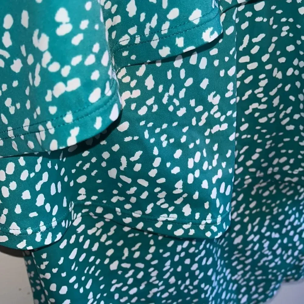 EUC SWIM BY CACIQUE SIZE 16 FLOUNCE TIERED RUFFLED ANIMAL DOT TANKINI
